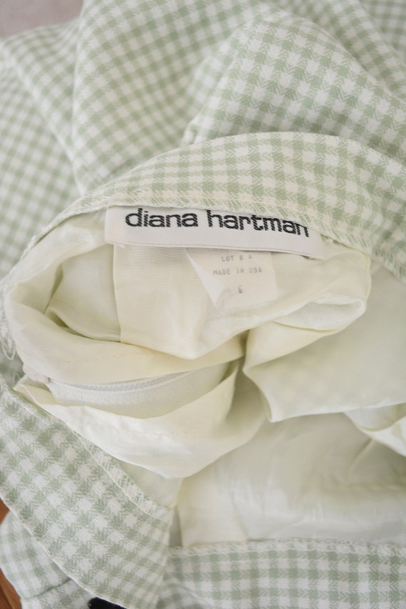 Green & White Gingham 90s Skirt | Diana Hartman - image 5