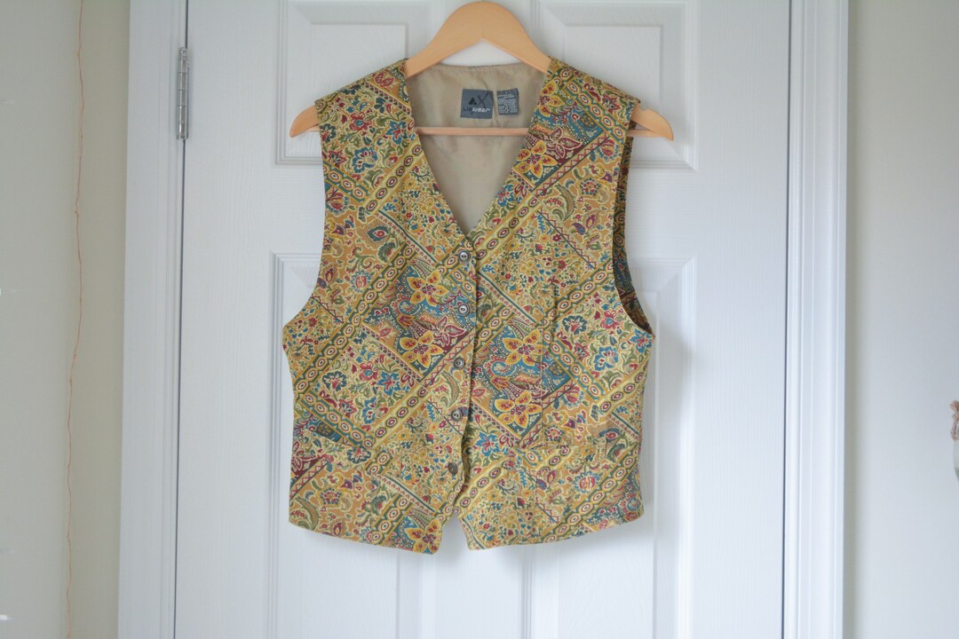 Liz Claiborne LIZ WEAR Fishing Vest, Men's Size Medium cotton Khaki type Vintage Second Hand