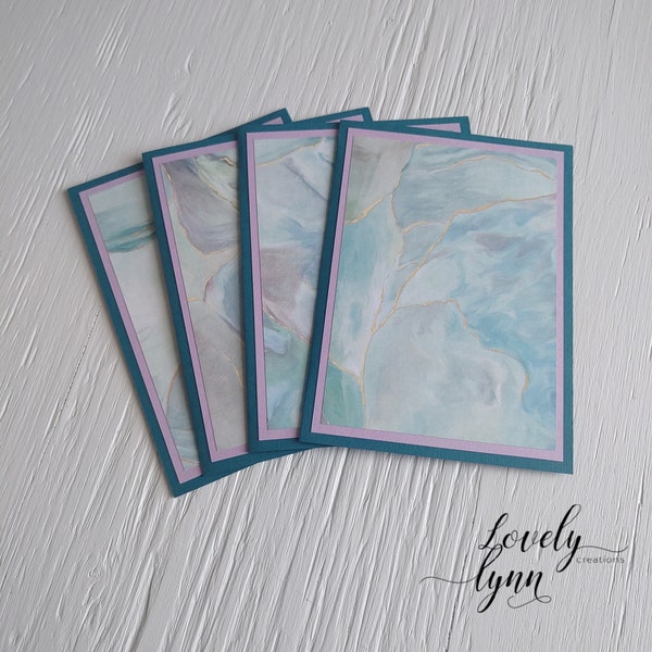 Set of Gemstone Note Cards, Handmade Cards, Notes, Greeting Cards