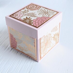 Rose Gold & Blush Explosion Box, Photo Keepsake, Memory Box, Exploding Box, Wedding Gift image 7