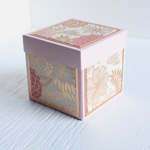 Rose Gold & Blush Explosion Box, Photo Keepsake, Memory Box, Exploding Box, Wedding Gift image 3