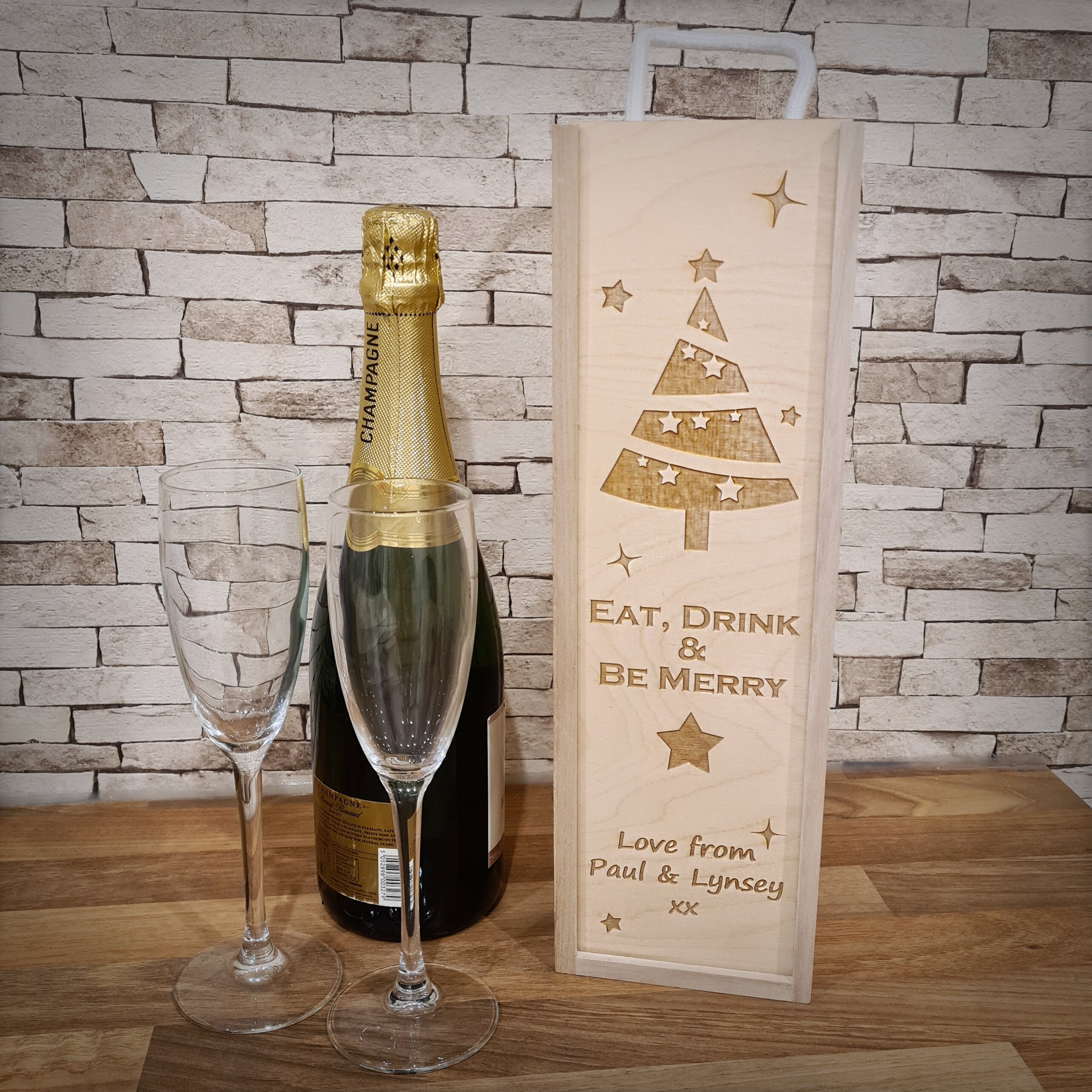 Personalised Wine Bottle Gift Box Christmas Gift Etsy UK