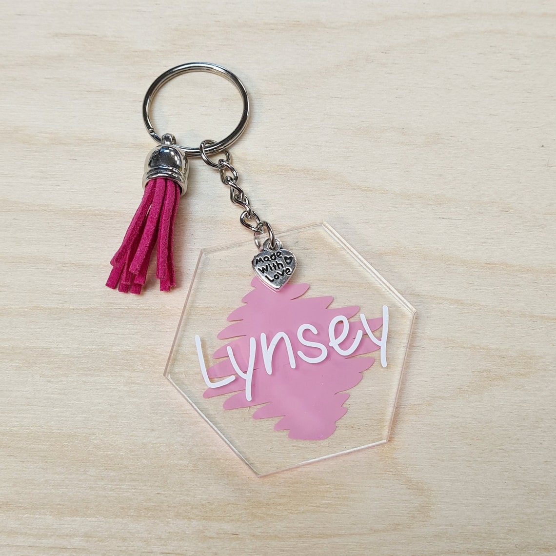 Personalised Name Keyring Gift Custom Perspex Keyring Etsy UK