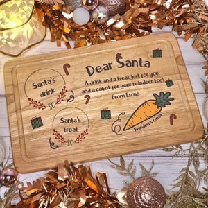 Personalised Santa Cookie Tray | Wood Christmas Eve Plate | Milk and Cookie Tray | Treats for Santa Board | Kids Christmas Tradition