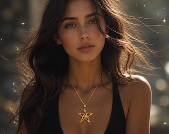 Navigator Pentagram Pendant | Gold Plated Sacred Geometry Exploration Jewelry #witch, #everyone, #gift #wiccan #pagan