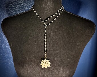 Conjunto de colar e pingente de lótus em prata de lei 1920: Joias feitas à mão, #ParaTodos, #Presente, #Moda, #Budismo