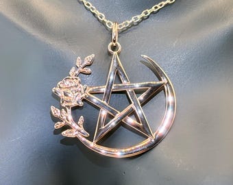 Rose Gold Pentagram Pentacle Necklace: Spiritual Wiccan Pagan Witchcraft Jewelry #gift, #Wicca, #Witchcraft