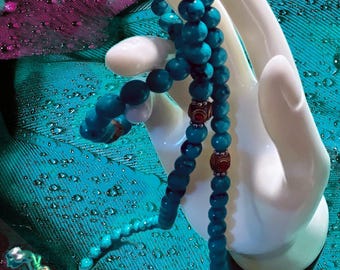 Mala de Turquesa: 108 Contas de Oração Budista, Meditação Espiritual #presente