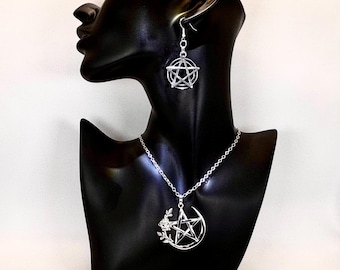 Colar Pentagrama Rosa em Prata de Lei: Espiritualidade Wicca Pagã Bruxaria