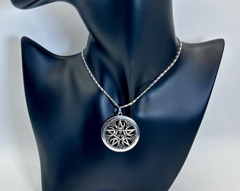 Silver Pentagram Necklace: Celtic Moon Pentacle, Spiritual Jewelry, Wiccan, Pagan, Gothic, Occult #gift, #Mother’sDay