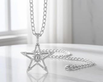 Large Sterling Silver Pentacle Necklace: Pentacle, Spiritual Jewelry, #Wiccan, #Pagan, #Gothic, #Occult, #gift, #Urban, #Witchcraft