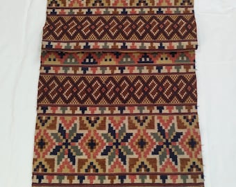 Vintage Handwoven Swedish Wool Rug: Scandinavian Rollakan Skane (56x20)