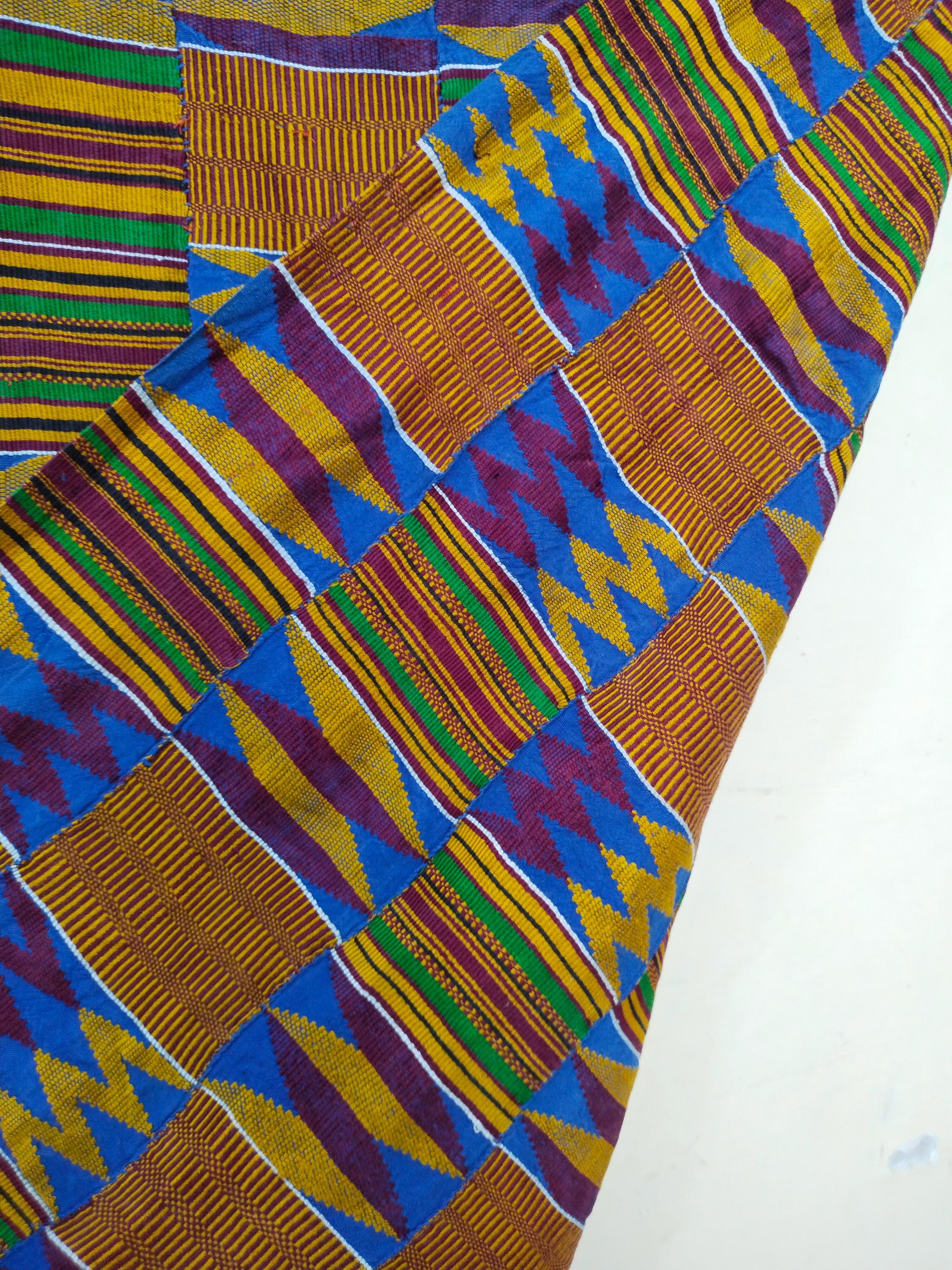 ヴィンテージアフリカンケンテクロス｜ガーナのアシャンティ手織り織物