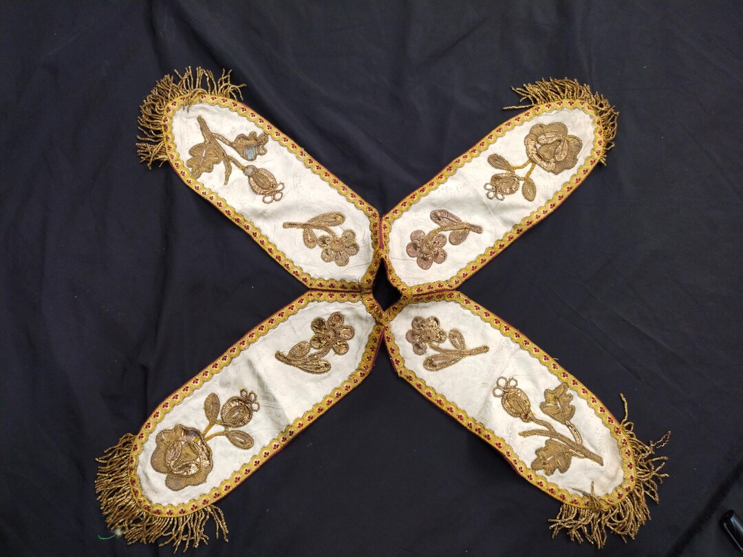 Vintage Church Embroidery Christian Religious Textile Metallic ...