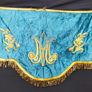 Vintage French metallic embroidery velvet textile panel needlework embroidered sewn metallic embroidery itemA7