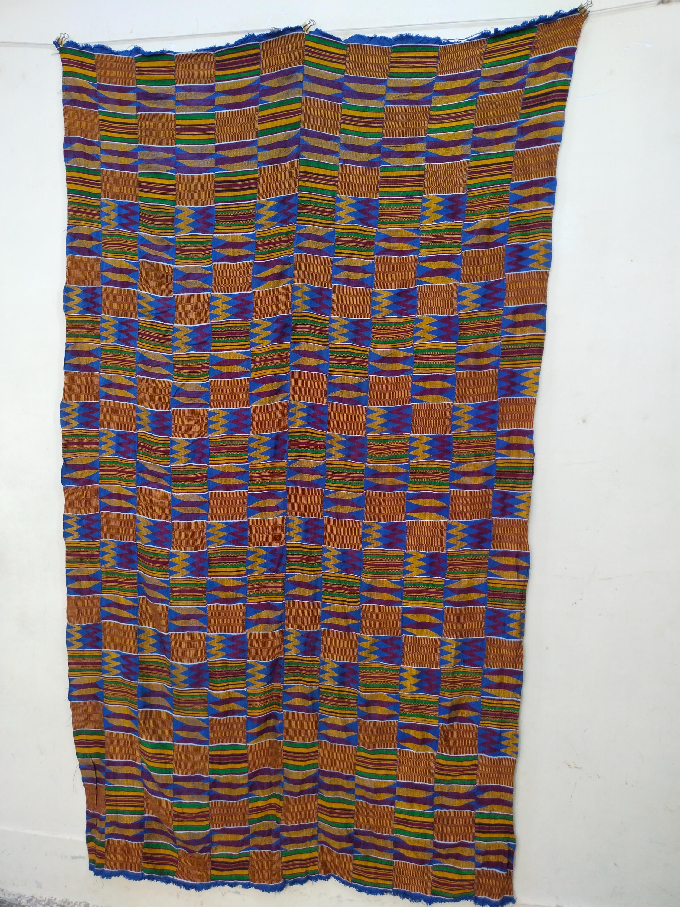 ヴィンテージ ケンテクロス　アフリカン アシャンテ族　アフリカ　ガーナ ヴィンテージアフリカンケンテクロス｜ガーナのアシャンティ手織り織物