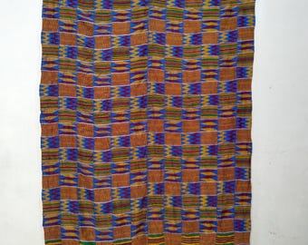 Tissu Kente Femme – Ghana, 73,5 X 50 Pouces, Tissé Main, Original 20e Siècle