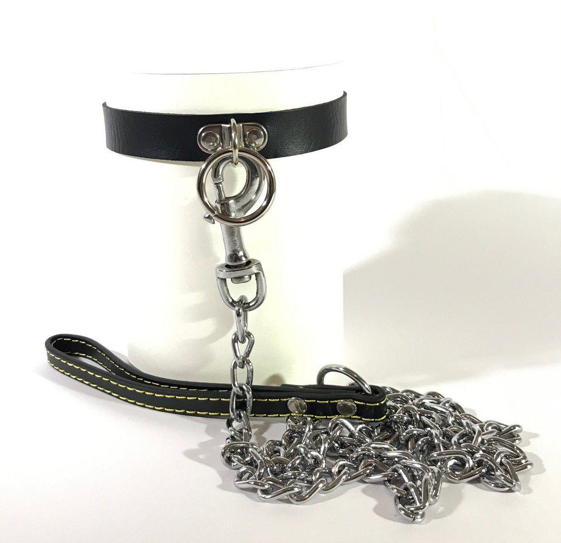 Black Elegance Series Sub Collar and Soft Leather Leash or Etsy