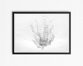 Arte generativo - Arte geométrico - Dibujo de tinta - Arte de trazador - Arte minimalista - Decoración de la sala de estar - Arte matemático - Obra de arte original