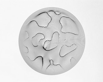 Drape / Enmarcado - Arte generativo - Obra de arte geométrica - Dibujo a tinta - Arte plotter - Obra de arte minimalista - Decoración de la sala de estar - Arte matemático