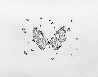 Arte generativo - Moire Artwork - Ink Drawing - Plotter Art - Minimalist Artwork - Living Room Decor - Math Art - Original Artwork