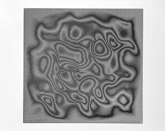 May include: A black and white abstract image with a swirling, organic pattern. The pattern is made up of a series of interconnected lines and curves that create a sense of movement and flow.