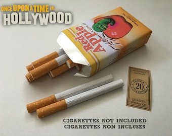 Cigarrillos de manzana roja ORO Estuche de cigarrillos suave / Érase una vez en... HOLLYWOOD Accesorios de película Tarantino Pulp Fiction Paquete de estuche Brad Pitt