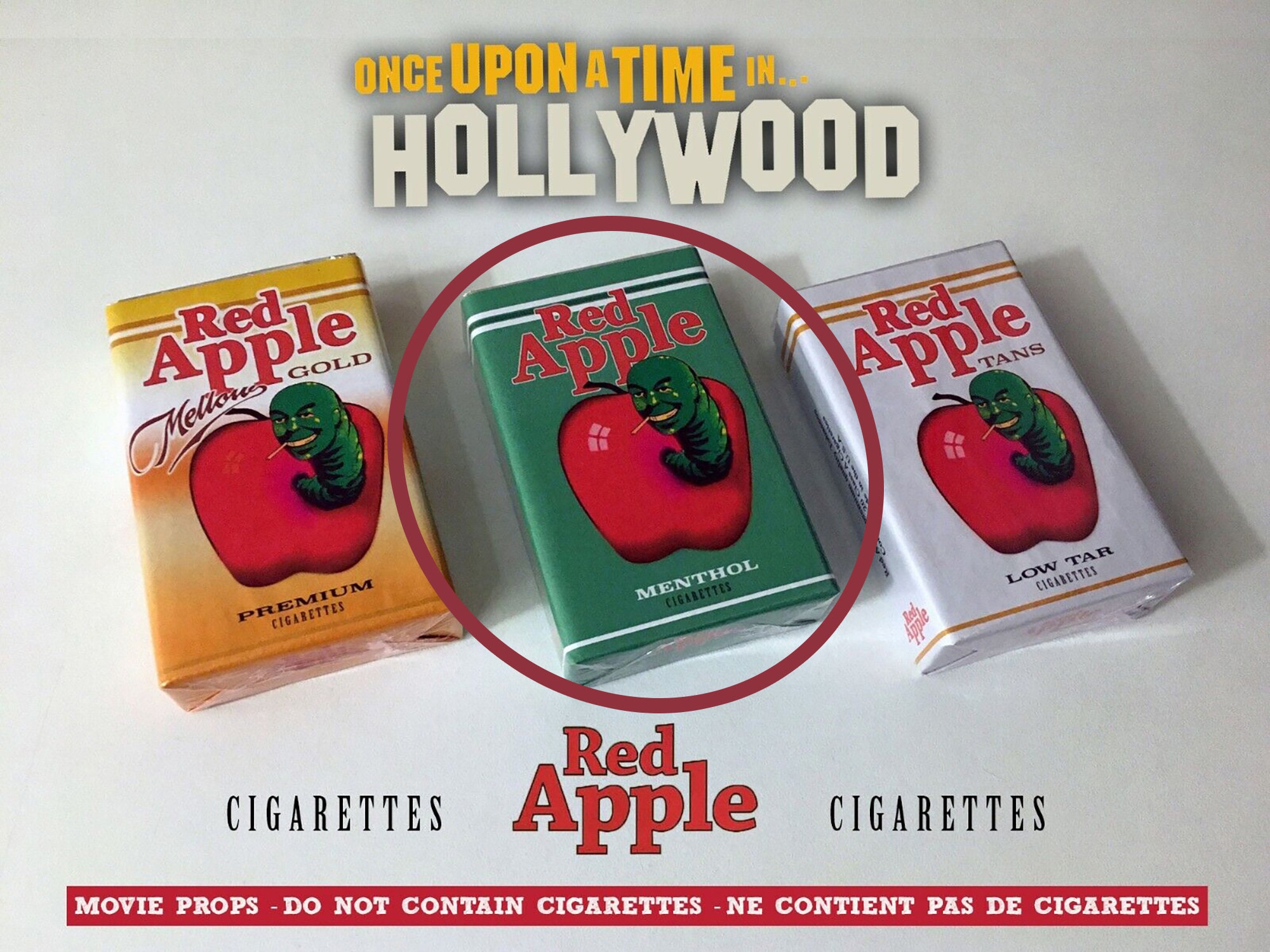 Red Apple Cigarettes MENTHOL Replica Pack TARANTINO Once Upon a Time in  Hollywood Movie Props Tobacco Fake Packet