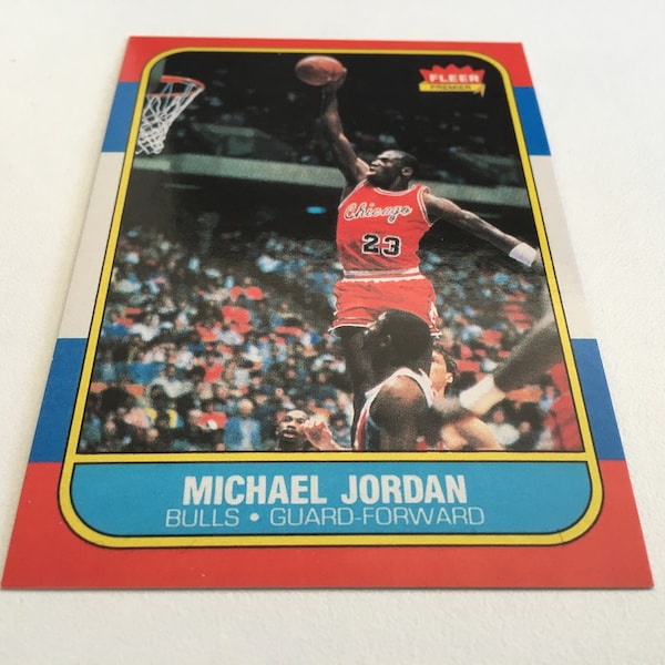 Michael Jordan Rookie Card 1986 FLEER Premier NBA Basketball Reprint PROXY card