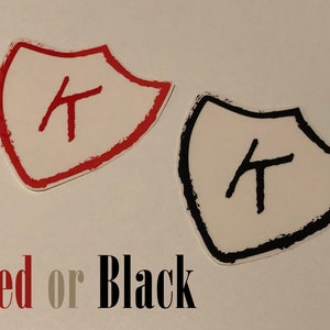 1x KLISTERMÄRKE (Röd eller Svart) för Kurt Cobain K Records Strat NIRVANA Stratocaster gitarr Grunge Punk Rock skivbolag Seattle Scene 90