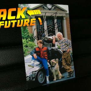 BTTF Photo A6 Back to the Future 2 hoverboard Delorean Marty Doc Einstein autograph signed Printed