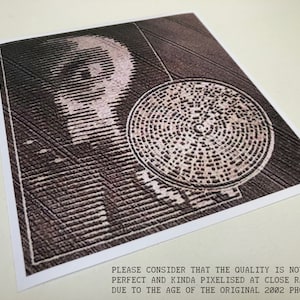 Arecibo Alien Crop Circle response message 2002 Bob Lazar UFO Area 51 flying saucers PRINTED on A4 glossy photo paper