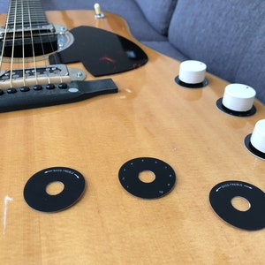 Piatti di carta indicatori tono/volume rotondi neri per chitarra Kurt Cobain Martin D18e Nirvana Unplugged