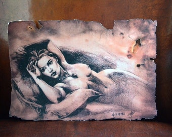 TITANIC Movie DRAWING Printed Rose Kate Winslet Jack Leonardo DiCaprio drawing scene Rose