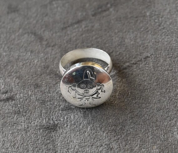 Unique Navajo Button Cover Ring size 8  by Davin … - image 9