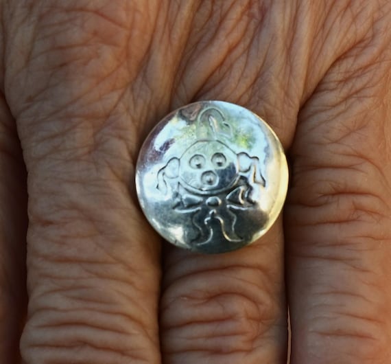 Unique Navajo Button Cover Ring size 8  by Davin … - image 2