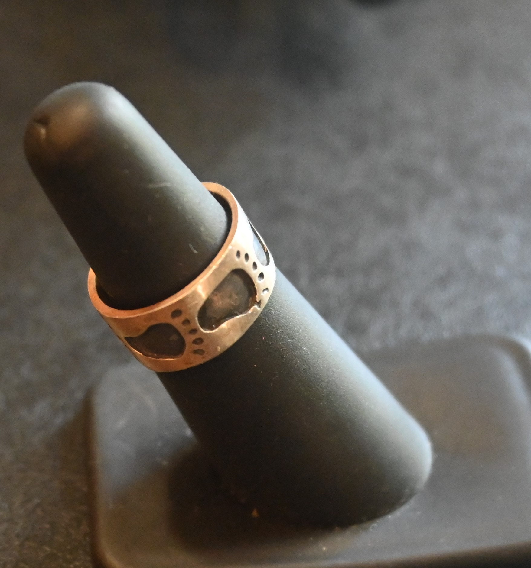 Vintage Designer Studio Artisan Sterling Silver 18k Ring 7.5