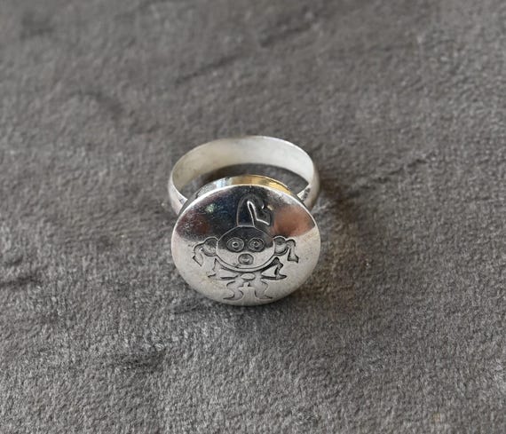 Unique Navajo Button Cover Ring size 8  by Davin … - image 4