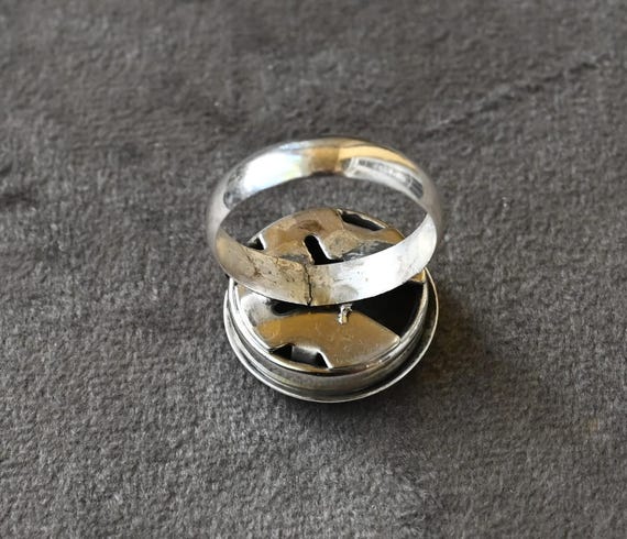 Unique Navajo Button Cover Ring size 8  by Davin … - image 7