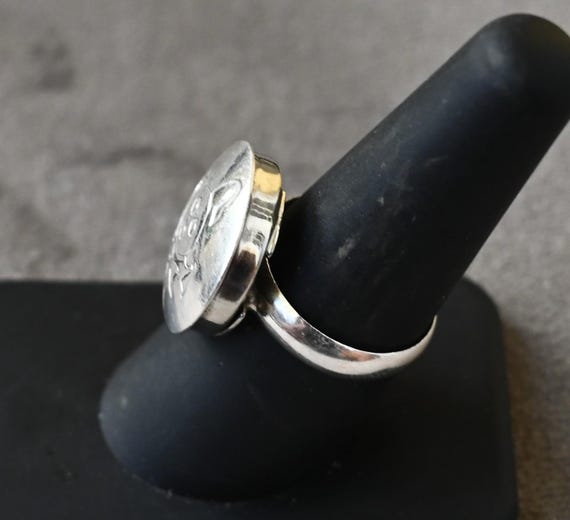 Unique Navajo Button Cover Ring size 8  by Davin … - image 5