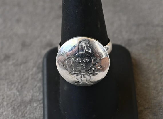Unique Navajo Button Cover Ring size 8  by Davin … - image 1