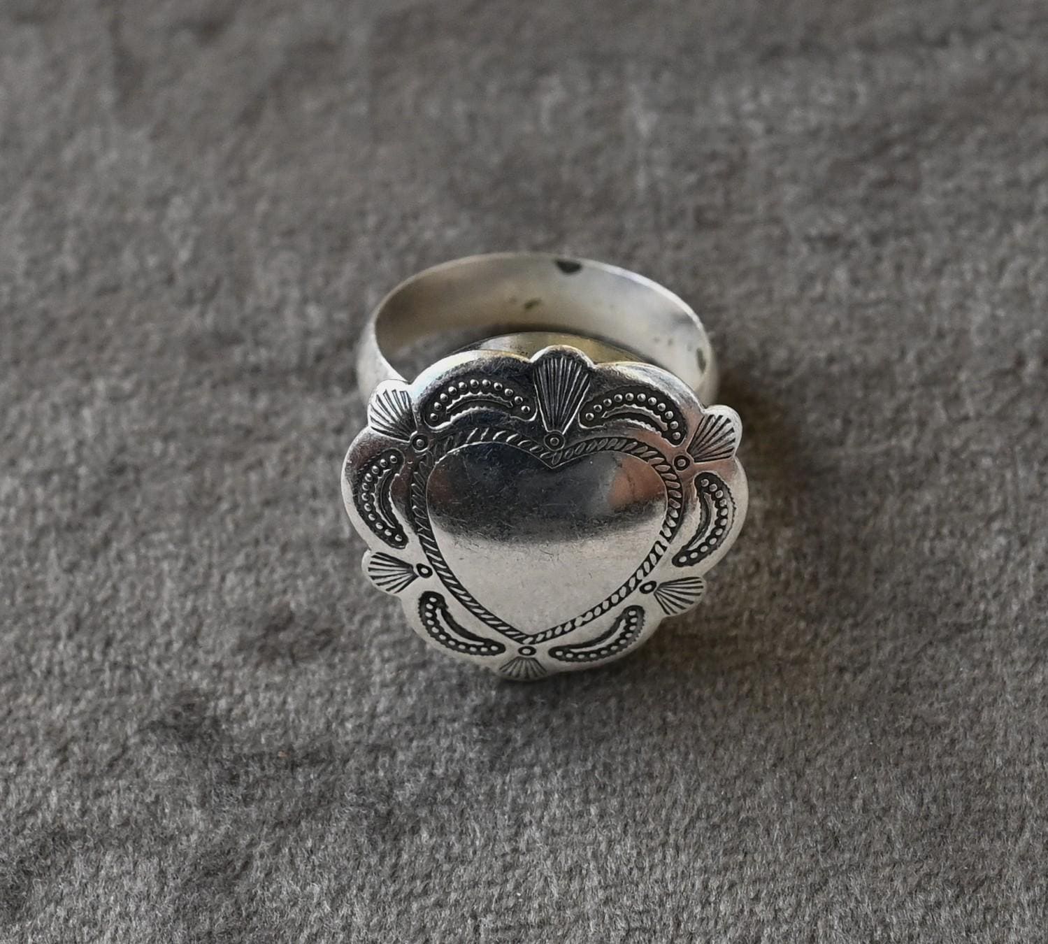 ヴィンテージ シルバー ナバホスタイル 幅広リング Navajo ring - Etsy 日本