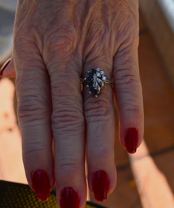 Stunning sterling silver statement ring with colo… - image 6