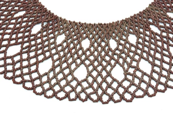 Collier Ancien Vers 1920 Perles Croissantes - Occasion, Perles Sculptées Naturelles