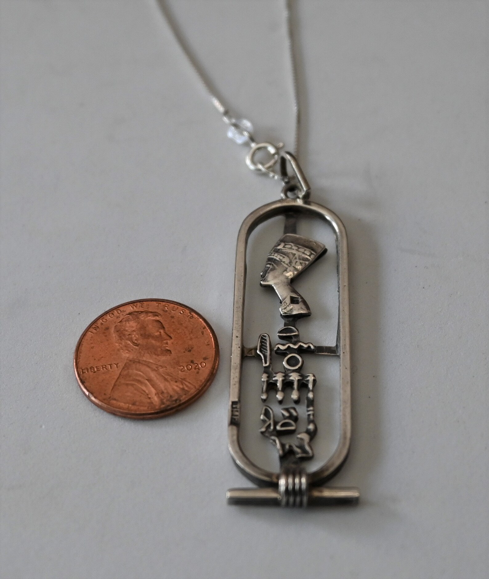 Lovely Egyptian Sterling Silver Pendant on 22 Inch Sterling Etsy UK