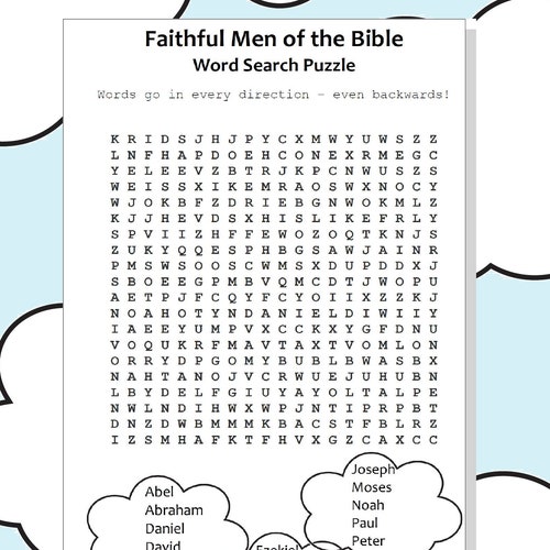 faithful men of the bible word search puzzle jw printables etsy