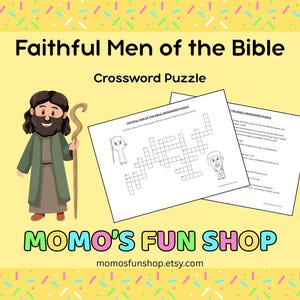 Faithful Men of the Bible Word Crossword Puzzle - JW Printables for Kids, Family Worship, Meeting Activity Sheet, Instant Download PDF