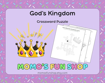 God's Kingdom Crossword Puzzle Activity Sheets - JW Printables for Kids, Family Worship, Instant Download PDF
