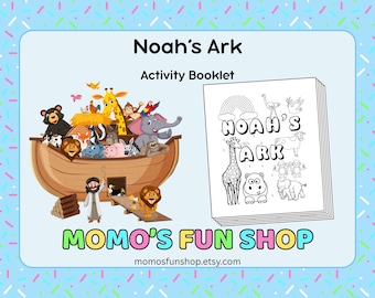 Livreto de Atividades para Colorir da Arca de Noé (3 a 6 anos) - JW Printables for Kids, Culto em Família, Folha de Atividades para Reuniões, Download Instantâneo