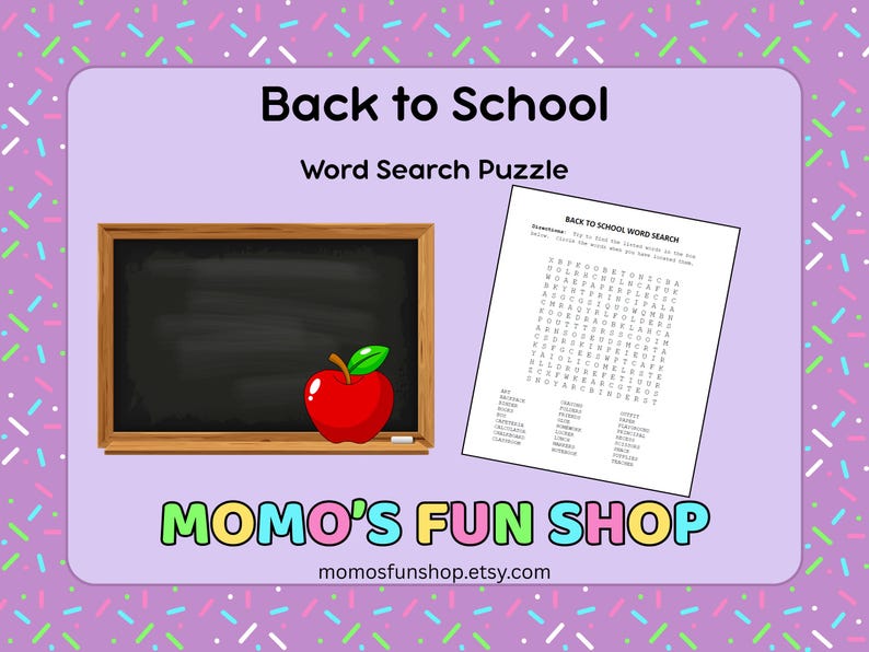 Sopa de letras de regreso a clases para niños: hoja de actividades para ...